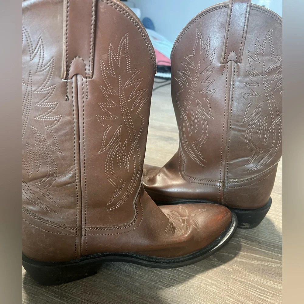 Justin Leather Boots- 10‎